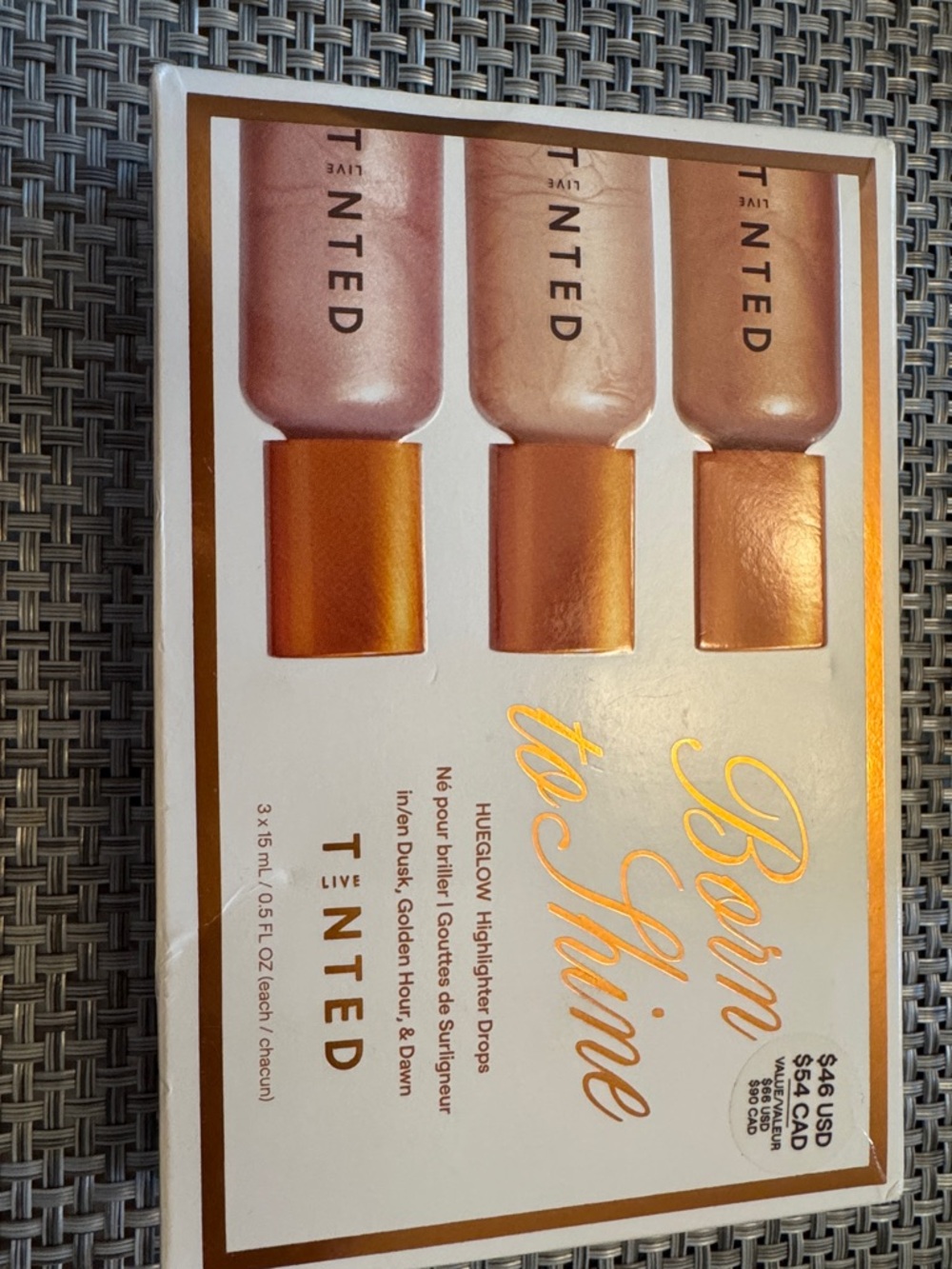 Born to Shine HUEGLOW Highlighter Drops Trio - Rose & Gold Shades